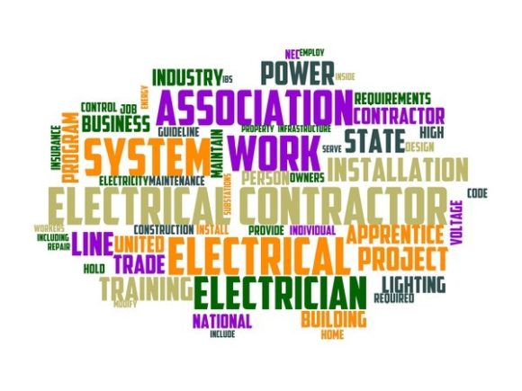 Cable Contractor Typography Banner: A Distinctive Hand-Drawn Wordcloud for Versatile Design Use