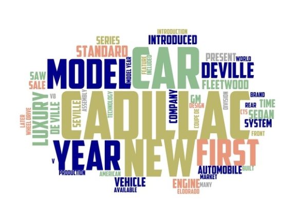 Cadillac Typography Tshirt: A Vibrant Wordcloud for Creative Expression